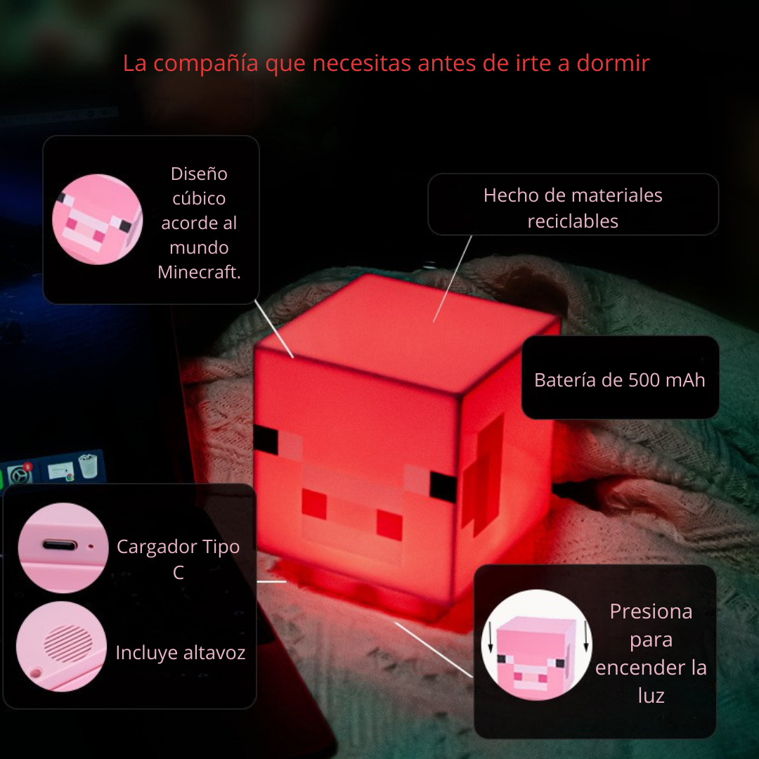 Luz Quitamiedos Minecraft™ con Altavoz